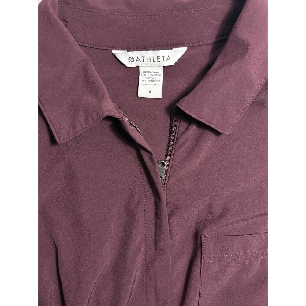 Athleta Brooklyn Heights Wide Leg Jumpsuit Size 6 Burgundy Work Travel - Picture 10 of 12